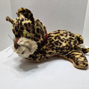 Vintage Gund J Swedlin Leopard Cheetah Plush 17" Stuffed Animal Cartoon Eye